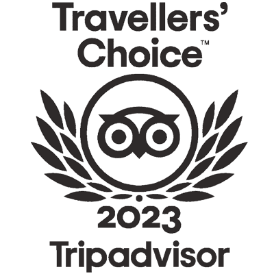 Logo for Tripadvisor's 2023 Travellers' Choice award.