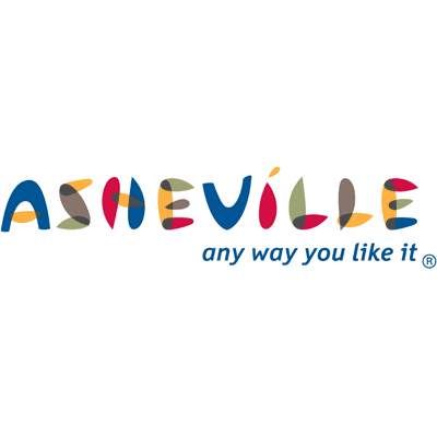 Colorful logo of Asheville with the tagline "any way you like it."