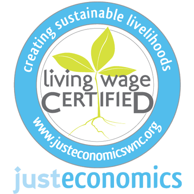Logo for Living Wage Certified, promoting sustainable livelihoods.